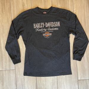 Harley-Davidson Fort Thunder Long Sleeve Shirt Men L Eagle Oklahoma Biker